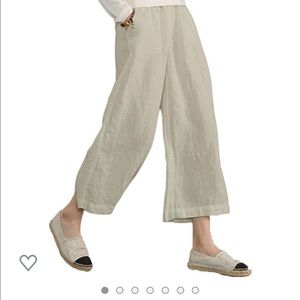 100% cotton cropped wide leg pants
